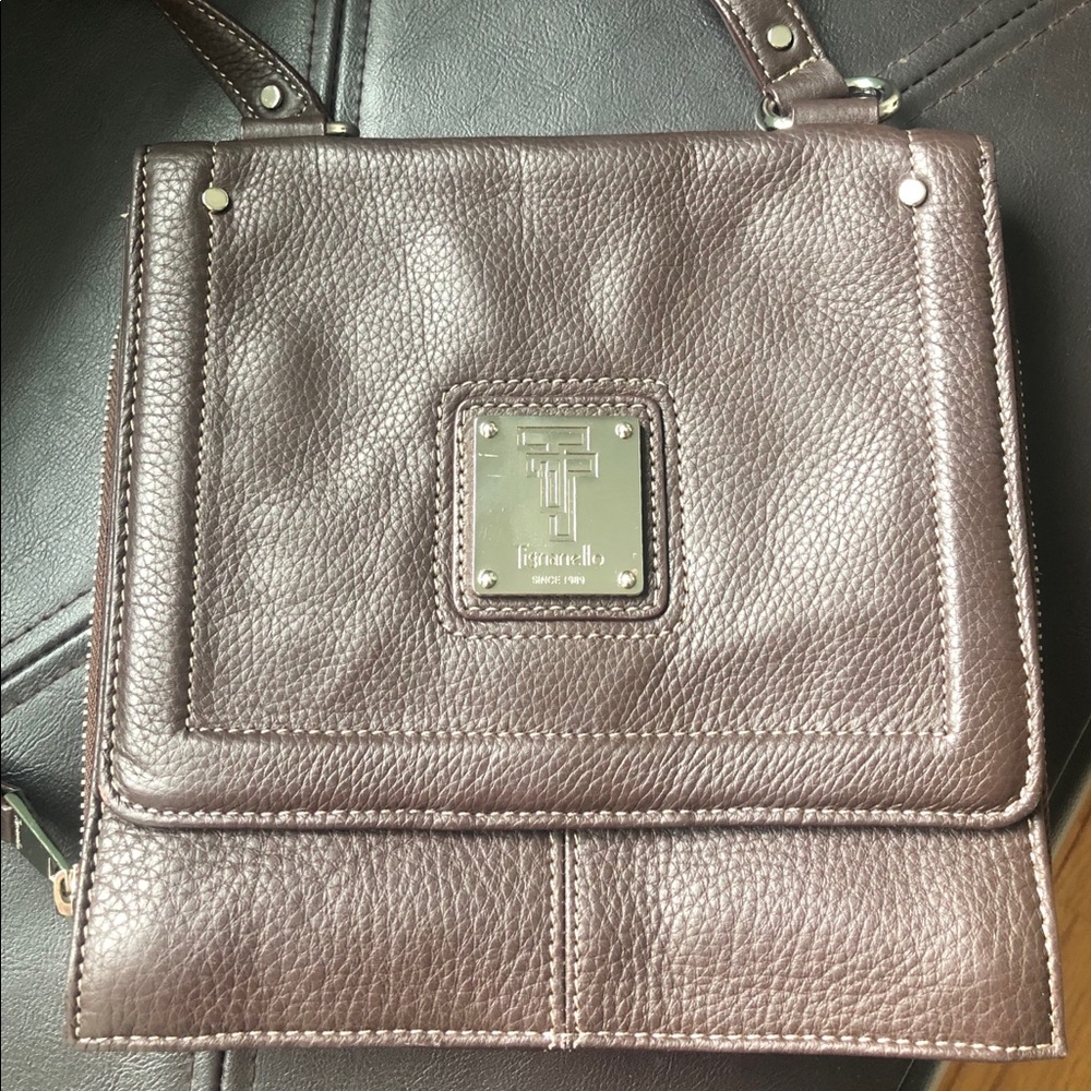 Tignanello Mocha Leather Crossbody Bag